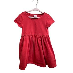 Two Hanna Andersson Bright Basics Playdresses Red/Blue Size 4